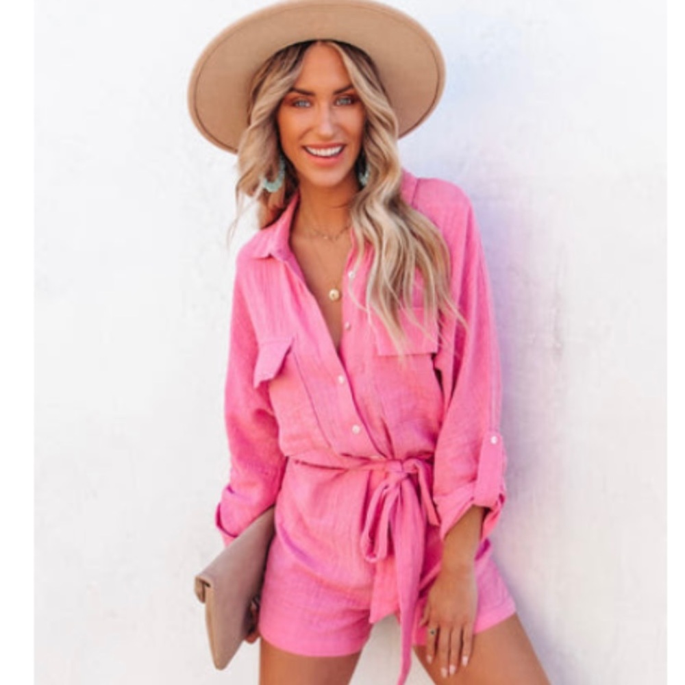 Vici pink romper.
